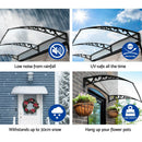 Instahut Window Door Awning 1mx1.5m Transparent Hollow Sheet Plastic Frame - RnR Galore