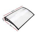 Instahut Window Door Awning 1mx1.5m Transparent Hollow Sheet Plastic Frame - RnR Galore