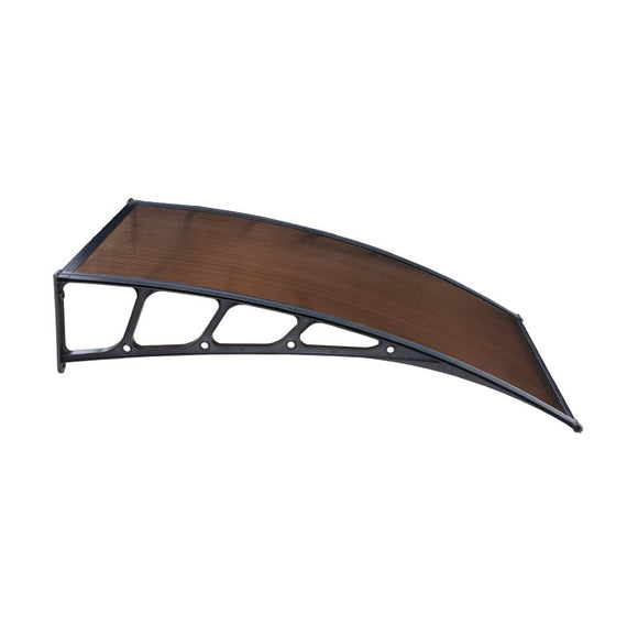 Instahut Window Door Awning Canopy 1.5mx3m Brown Sheet Black Plastic Frame - RnR Galore