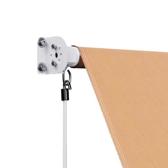 Instahut Window Fixed Pivot Arm Awning Outdoor Retractable Canopy 2.1X2.1M Beige - RnR Galore