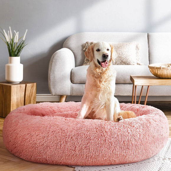 i.Pet Pet Bed Dog Cat 110cm Calming Extra Large Soft Plush Pink - RnR Galore