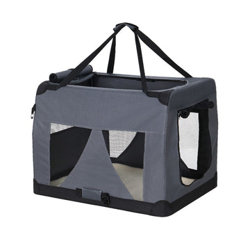i.Pet Pet Carrier Soft Crate Dog Cat Travel 60x42CM Portable Foldable Car M - RnR Galore