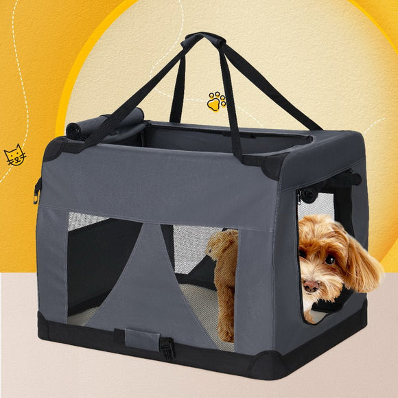 i.Pet Pet Carrier Soft Crate Dog Cat Travel 82x58CM Portable Foldable Car XL - RnR Galore