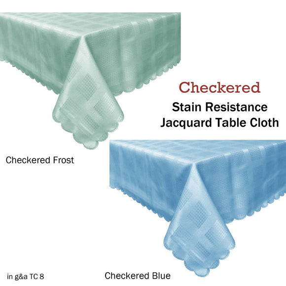 Jacquard Table Cloth Checkered Frost 180 cm Round - RnR Galore