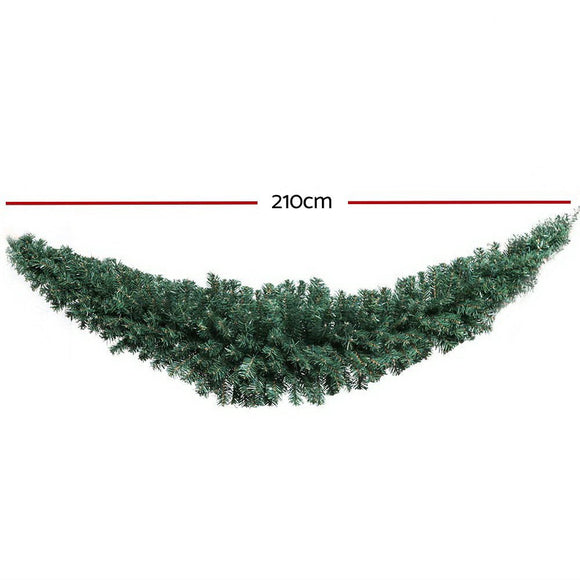 Jingle Jollys 2.1m Christmas Garland Xmas Decorations Green Wedding Party - RnR Galore