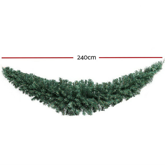 Jingle Jollys 2.4m Christmas Garland Xmas Decorations Green Wedding Party - RnR Galore