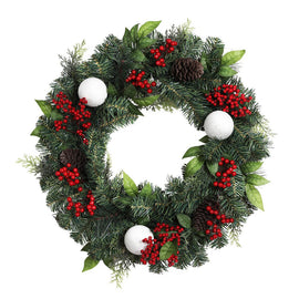 Jingle Jollys 2FT 60CM Christmas Wreath with Decor Xmas Tree Decoration - RnR Galore