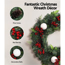Jingle Jollys Christmas Garland with Wreath Set LED Lights Xmas Tree Decor - RnR Galore