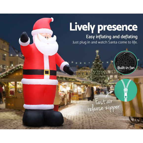 Jingle Jollys Christmas Inflatable Santa 5M Illuminated Decorations - RnR Galore