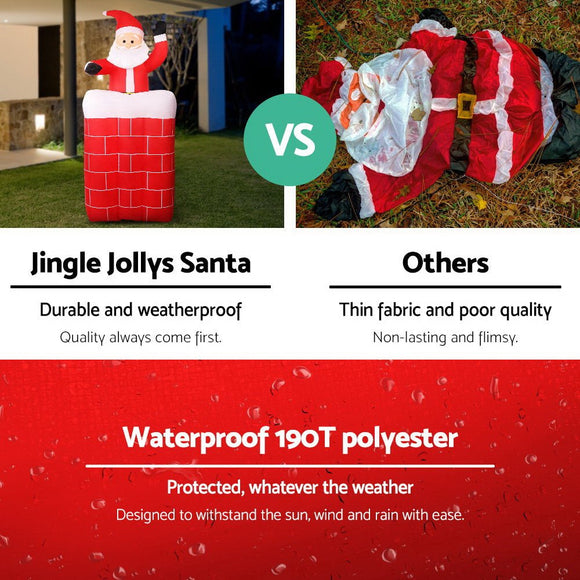 Jingle Jollys Christmas Inflatable Santa Pop Up 1.8M Illuminated Decorations - RnR Galore