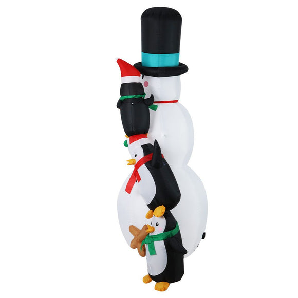 Jingle Jollys Christmas Inflatable Snowman 2.4M Illuminated Decorations - RnR Galore