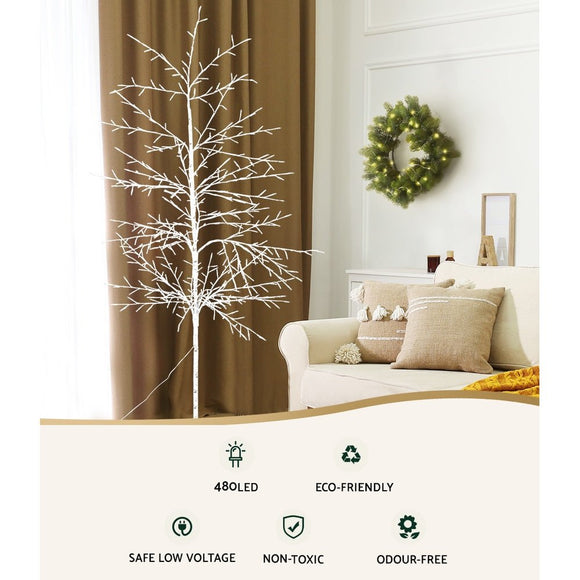 Jingle Jollys Christmas Tree 2.1M 480 LED Trees With Lights Warm White - RnR Galore