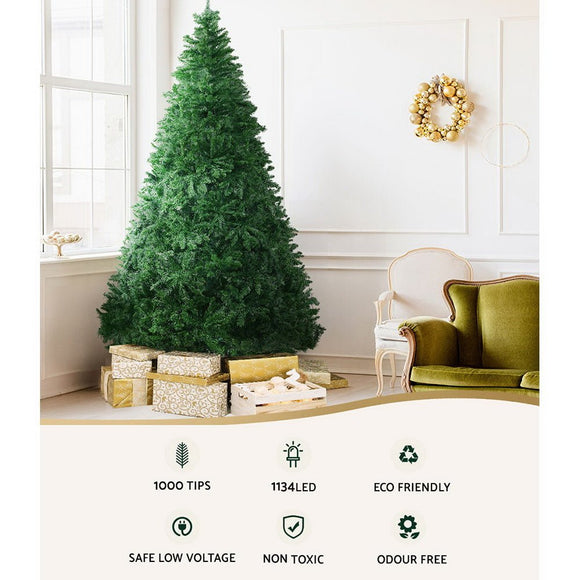 Jingle Jollys Christmas Tree 2.1m Xmas Tree Decoration 8 Light Mode Multi Colour - RnR Galore