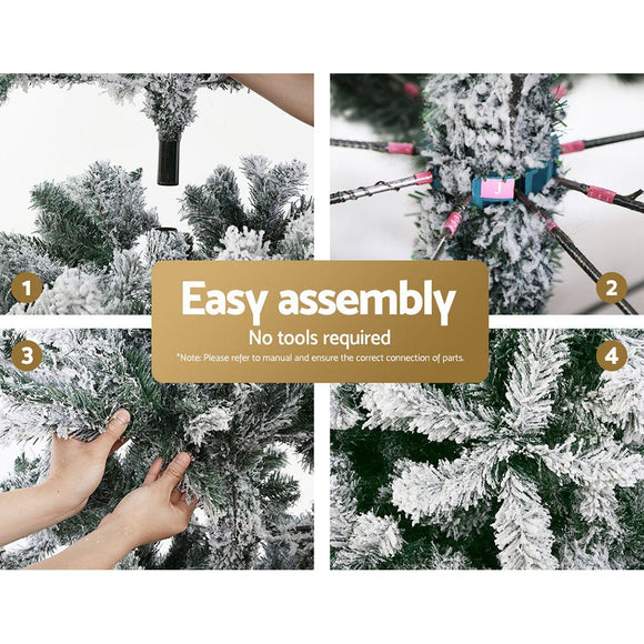 Jingle Jollys Christmas Tree 2.1M Xmas Trees Decorations Snowy 1106 Tips - RnR Galore