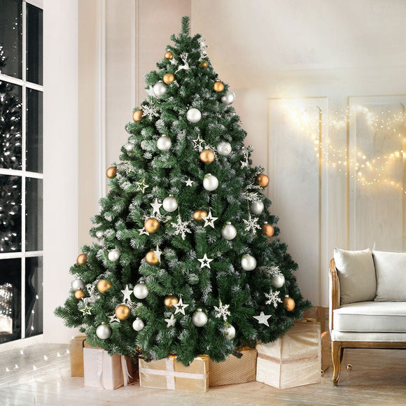 Jingle Jollys Christmas Tree 2.1M Xmas Trees Decorations Snowy 1250 Tips - RnR Galore