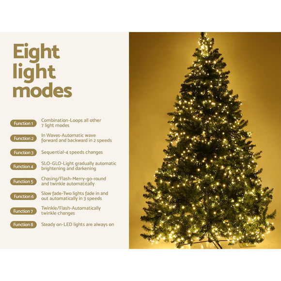 Jingle Jollys Christmas Tree 2.4m Xmas Tree Decorations 1488 LEDs 8 Light Modes - RnR Galore
