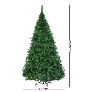 Jingle Jollys Christmas Tree 2.4m Xmas Tree Decorations 1488 LEDs 8 Light Modes - RnR Galore