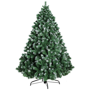 Jingle Jollys Christmas Tree 2.4M Xmas Trees Decorations Snowy 1500 Tips - RnR Galore