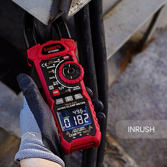 KAIWEETS HT208D Inrush Clamp Meter 1000A True RMS AC/DC Current Amp Meter - RnR Galore
