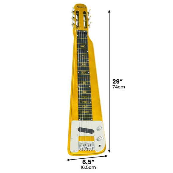 Karrera 29in 6 - String Lap Steel Hawaiian Guitar - Metallic Gold - RnR Galore