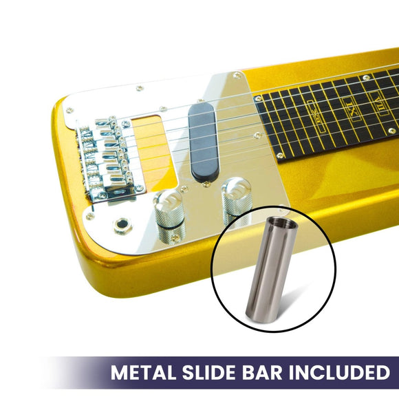 Karrera 29in 6 - String Lap Steel Hawaiian Guitar - Metallic Gold - RnR Galore