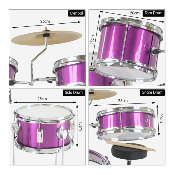 Karrera Childrens 4pc Drum Kit - Purple - RnR Galore