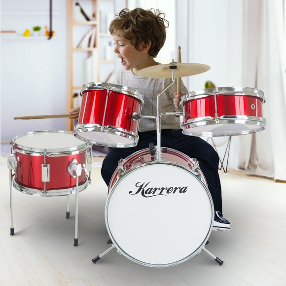 Karrera Children's 4pc Drum Kit - Red - RnR Galore