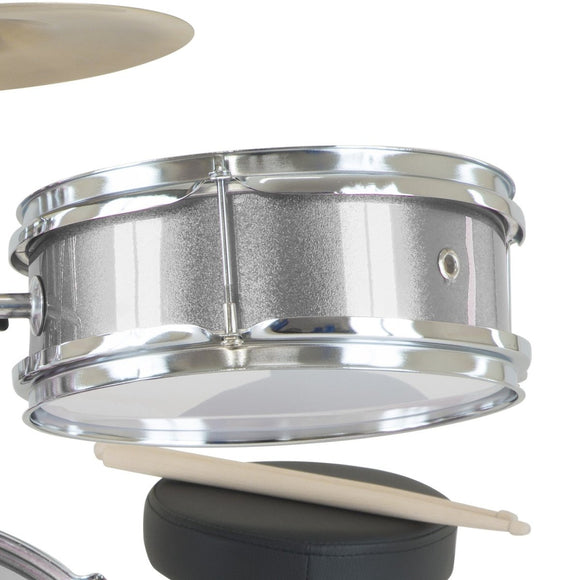 Karrera Childrens 4pc Drum Kit - Silver - RnR Galore