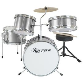 Karrera Childrens 4pc Drum Kit - Silver - RnR Galore