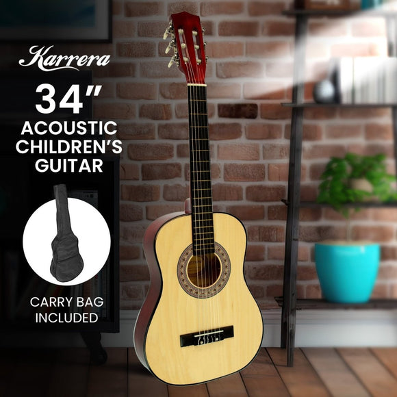 Karrera Childrens Guitar Wooden 34in Acoustic - Natural - RnR Galore