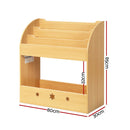 Keezi 3 Tiers Kids Bookshelf Magazine Shelf Organiser Bookcase Display - RnR Galore