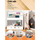 Keezi 3 Tiers Kids Bookshelf Magazine Shelf Organiser Bookcase Display White - RnR Galore