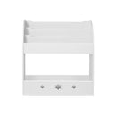 Keezi 3 Tiers Kids Bookshelf Magazine Shelf Organiser Bookcase Display White - RnR Galore