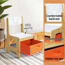 Keezi 3PCS Kids Table and Chairs Set Activity Desk Chalkboard Toys Storage Box - RnR Galore