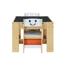 Keezi 3PCS Kids Table and Chairs Set Activity Desk Chalkboard Toys Storage Box - RnR Galore