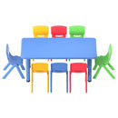 Keezi 9PCS Kids Table and Chairs Set Children Study Desk Furniture Plastic 8 Chairs - RnR Galore
