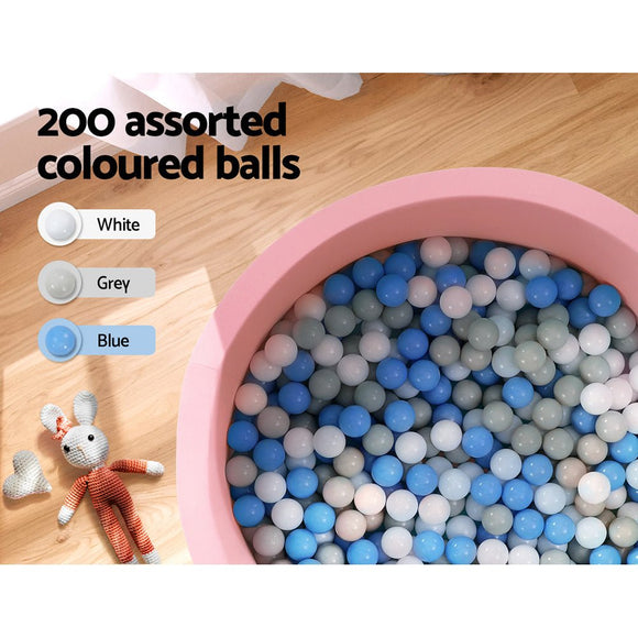 Keezi Kids Ball Pit 90x30cm Ocean Foam Play Pool Barrier Toys Children Pink - RnR Galore