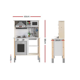 Keezi Kids Kitchen Play Set Wooden Pretend Toys Cooking Children Cookware Sink - RnR Galore