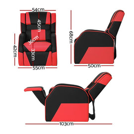 Keezi Kids Recliner Chair PU Leather Gaming Sofa Lounge Couch Children Armchair - RnR Galore