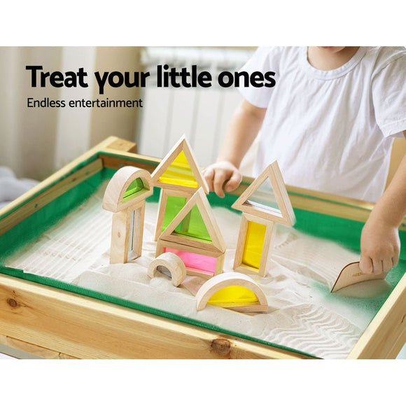 Keezi Kids Sandpit Wooden Sandbox Sand Pit Water Table Outdoor Toys 101cm - RnR Galore