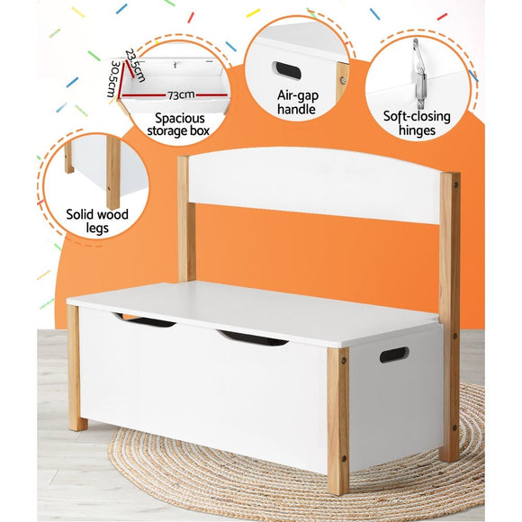 Keezi Kids Toy Box Chest Storage Blanket Children Organiser Seating Bench - RnR Galore