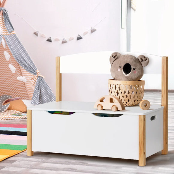 Keezi Kids Toy Box Chest Storage Blanket Children Organiser Seating Bench - RnR Galore