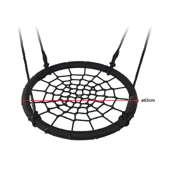 Kids Rope Swing Round Outdoor Birds Crows Nest Spider Web Swing Seat 65cm - RnR Galore