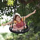 Kids Rope Swing Round Outdoor Birds Crows Nest Spider Web Swing Seat 65cm - RnR Galore