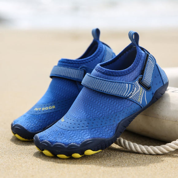 Kids Water Shoes Barefoot Quick Dry Aqua Sports Shoes Boys Girls - Klein Blue Size Bigkid US4 = EU36 - RnR Galore