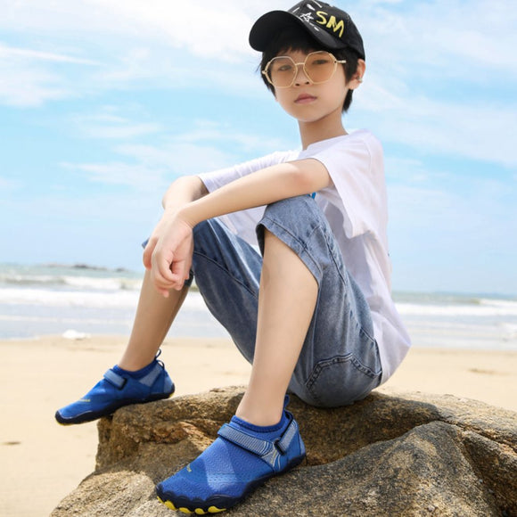 Kids Water Shoes Barefoot Quick Dry Aqua Sports Shoes Boys Girls - Klein Blue Size Bigkid US4 = EU36 - RnR Galore