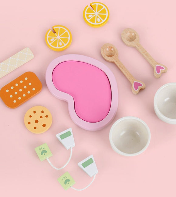 Kids Wooden Kitchen Tea Set Pretend Play - RnR Galore