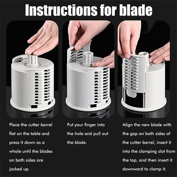 Kitchen Vegetable Food Manual Rotary Drum Grater Chopper Slicer Fruit Cutter - RnR Galore