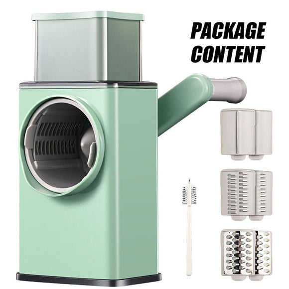 Kitchen Vegetable Food Manual Rotary Drum Grater Chopper Slicer Fruit Cutter - RnR Galore