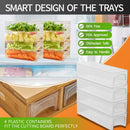 Large Bamboo Cutting Board and 4 Containers with Mobile Holder gift included for Home Kitchen - RnR Galore